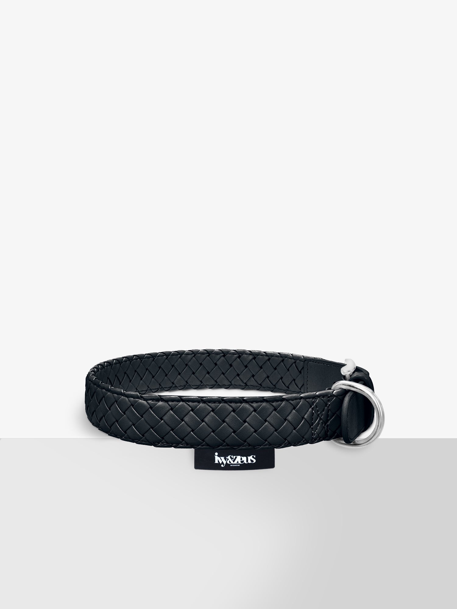 Panther – geflochtenes Hundehalsband in Schwarz