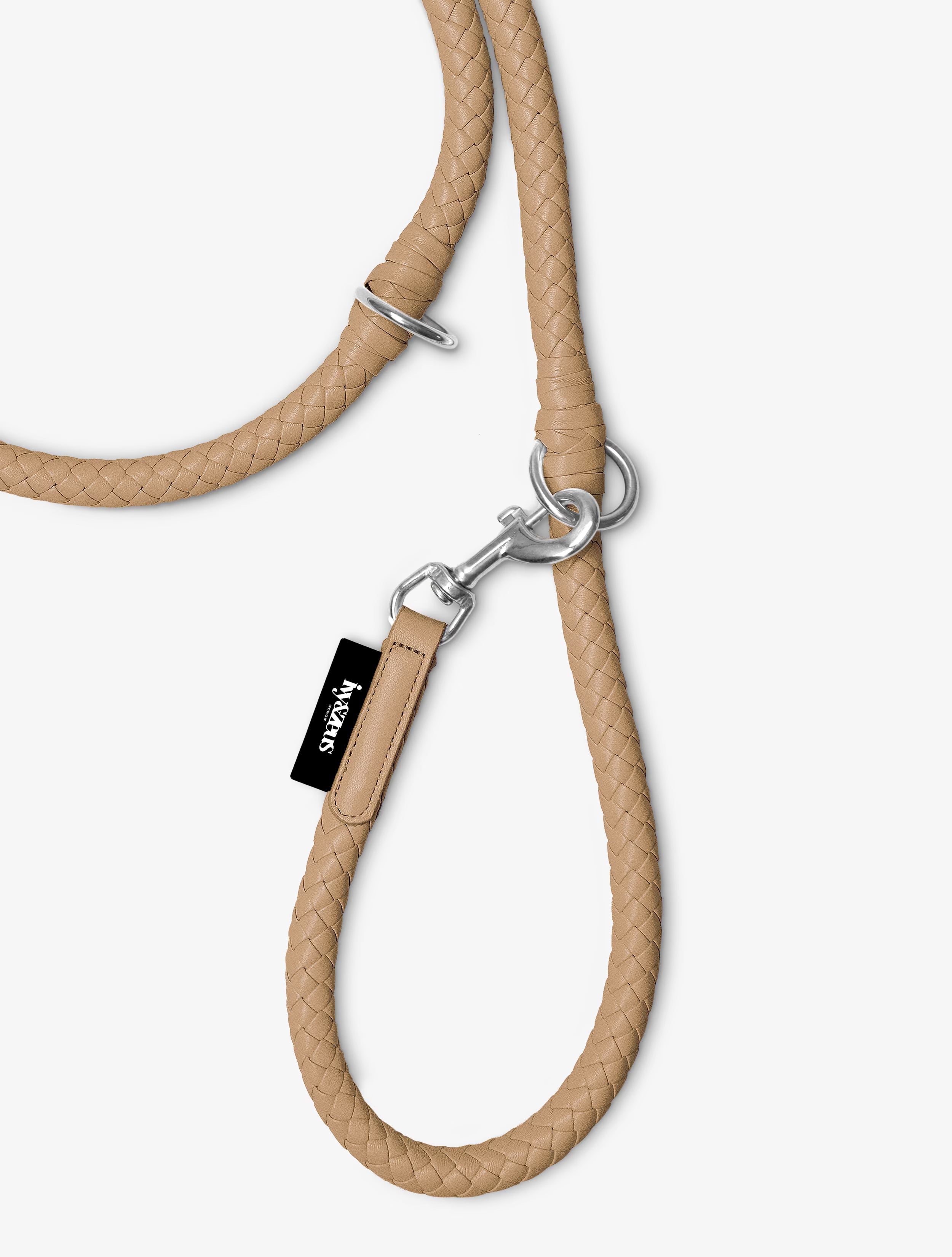 Safari - braided dog leash in beige