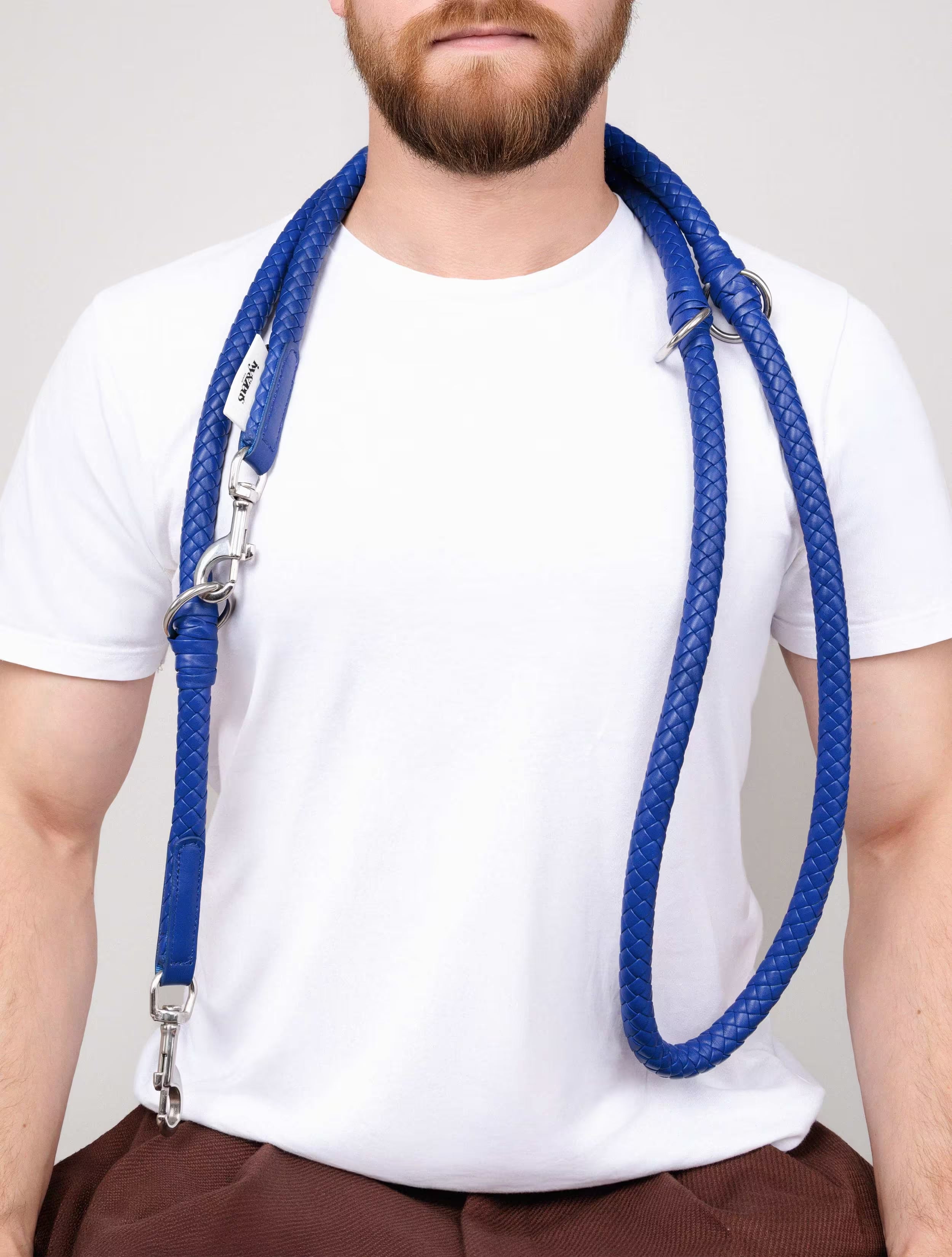 Poseidon - geflochtene Hundeleine in Signature Blau