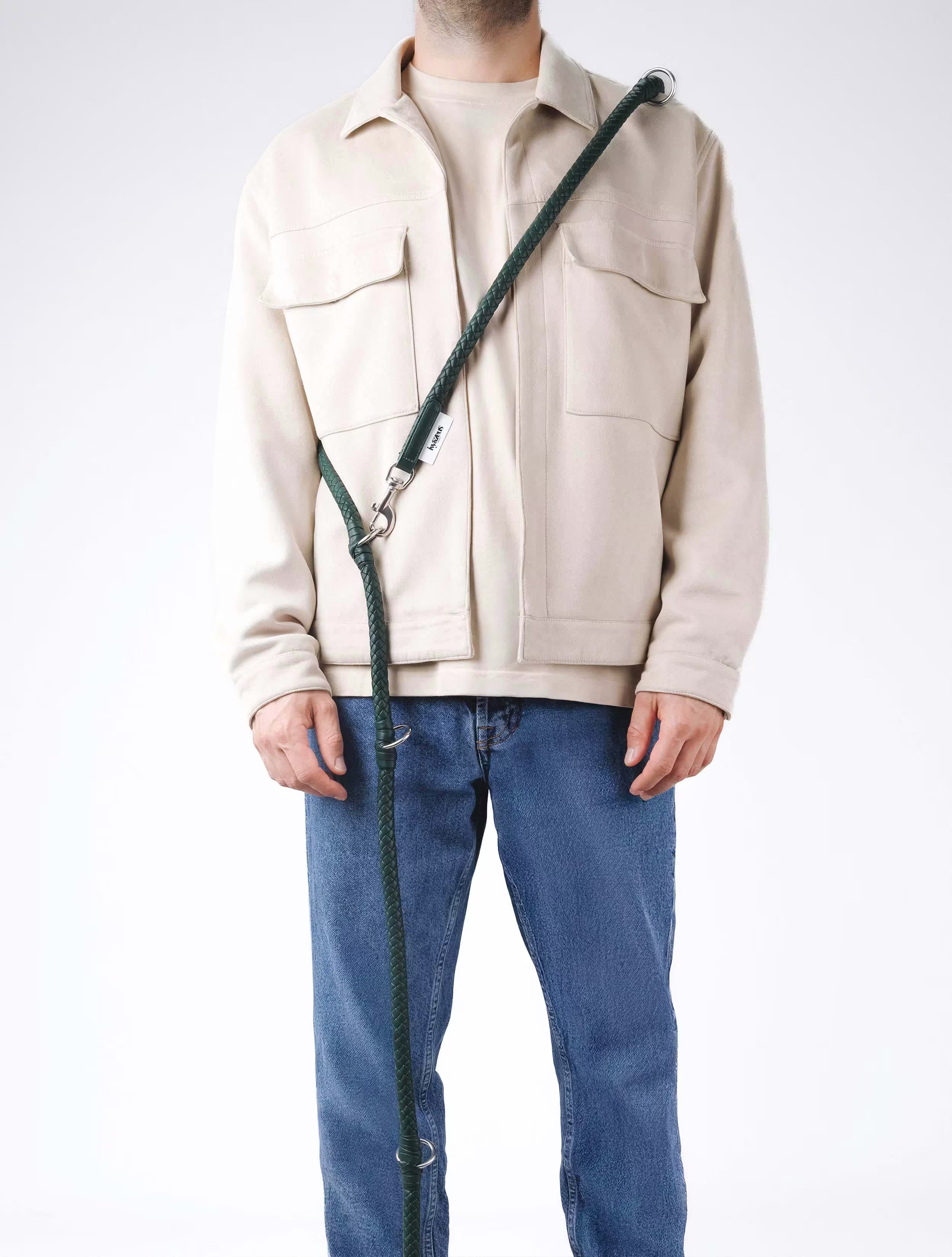 Forest - geflochtene Hundeleine in Waldgrün