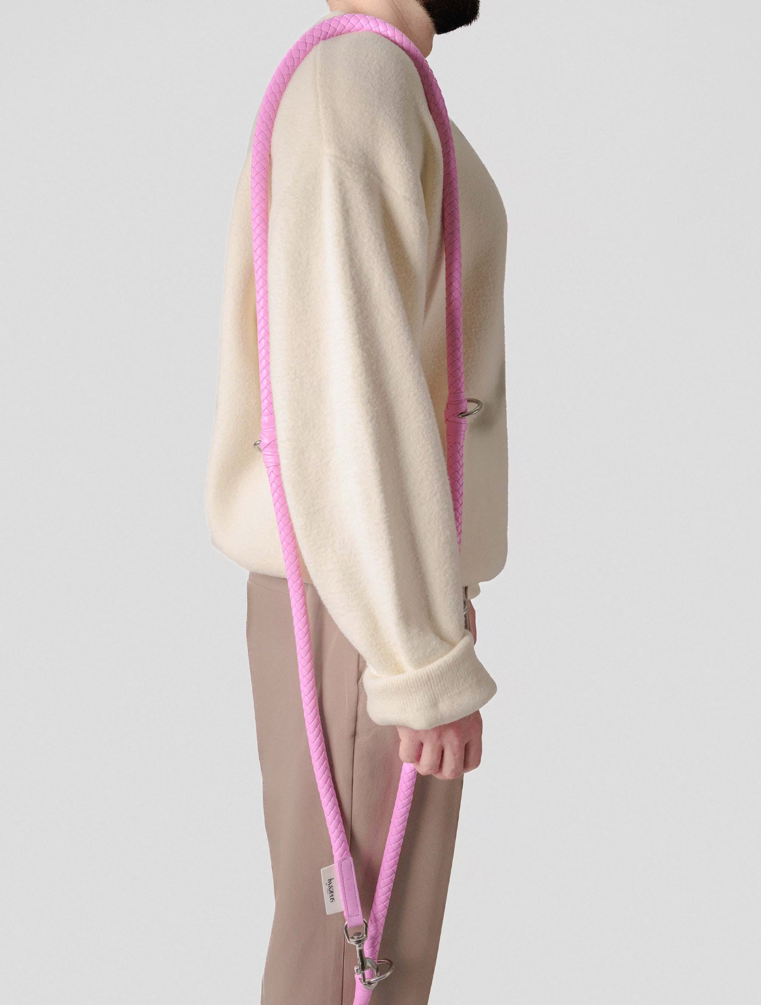 Daisy - geflochtene Hundeleine in Rosa