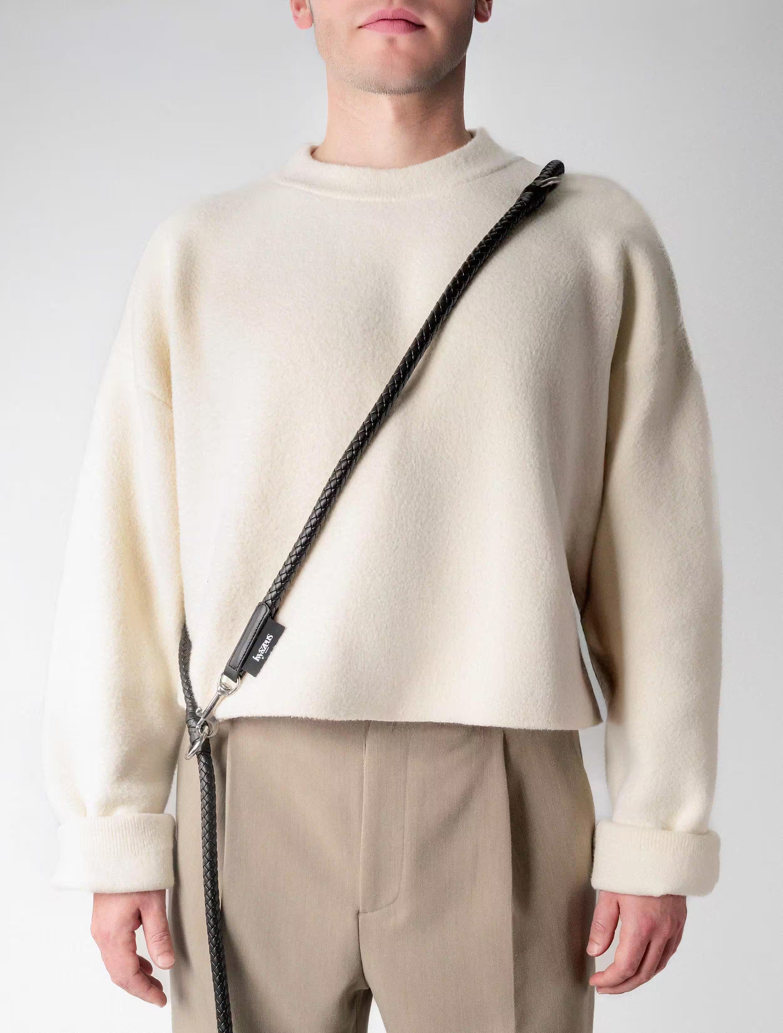 Panther - geflochtene Hundeleine in Schwarz