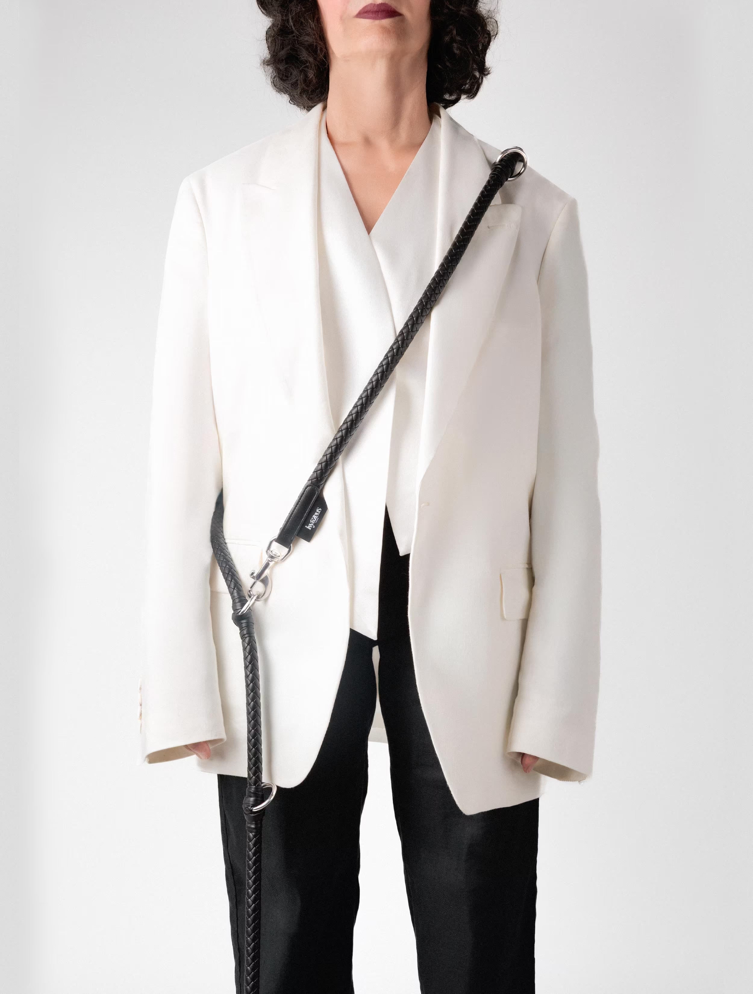 Panther - geflochtene Hundeleine in Schwarz