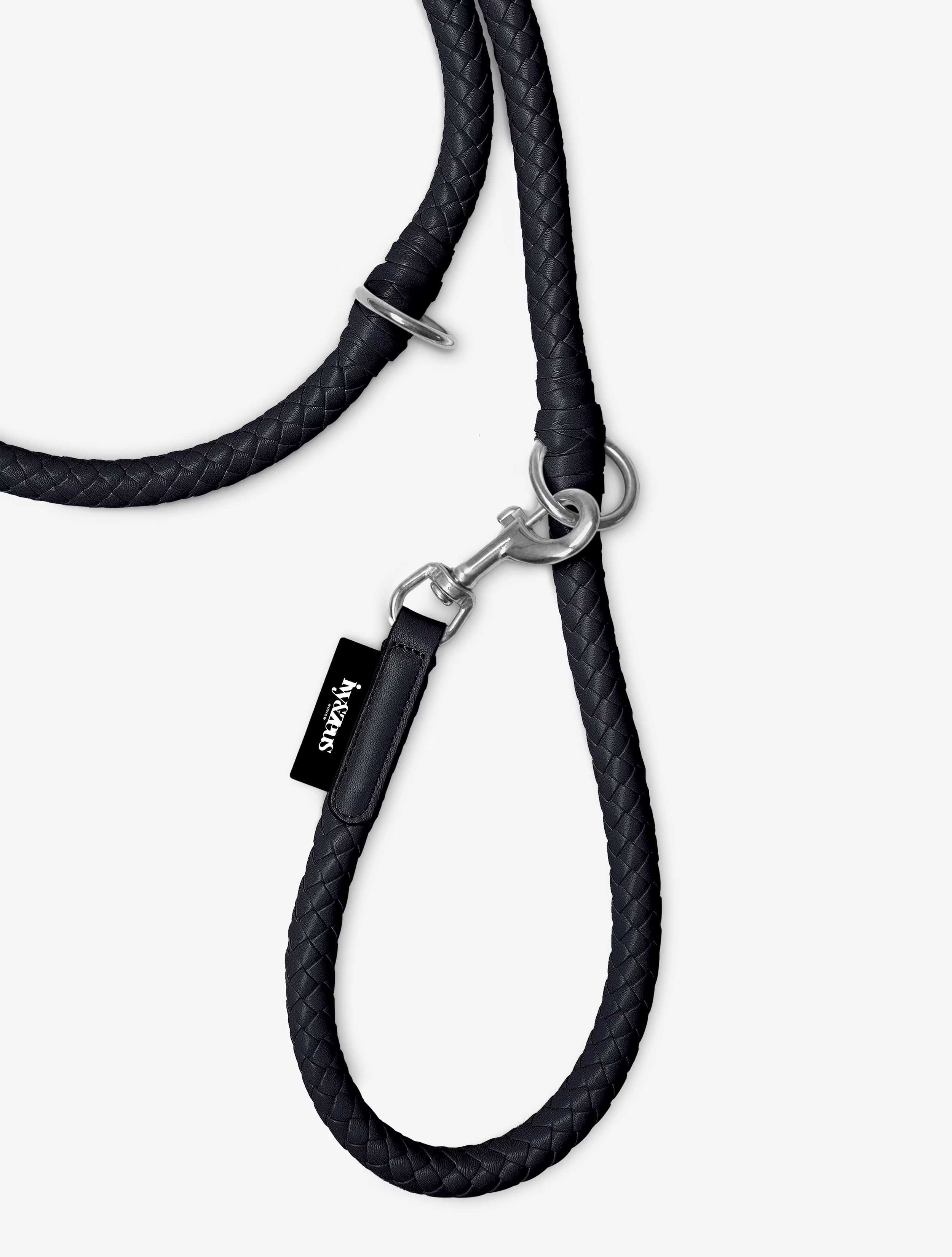 Panther - geflochtene Hundeleine in Schwarz