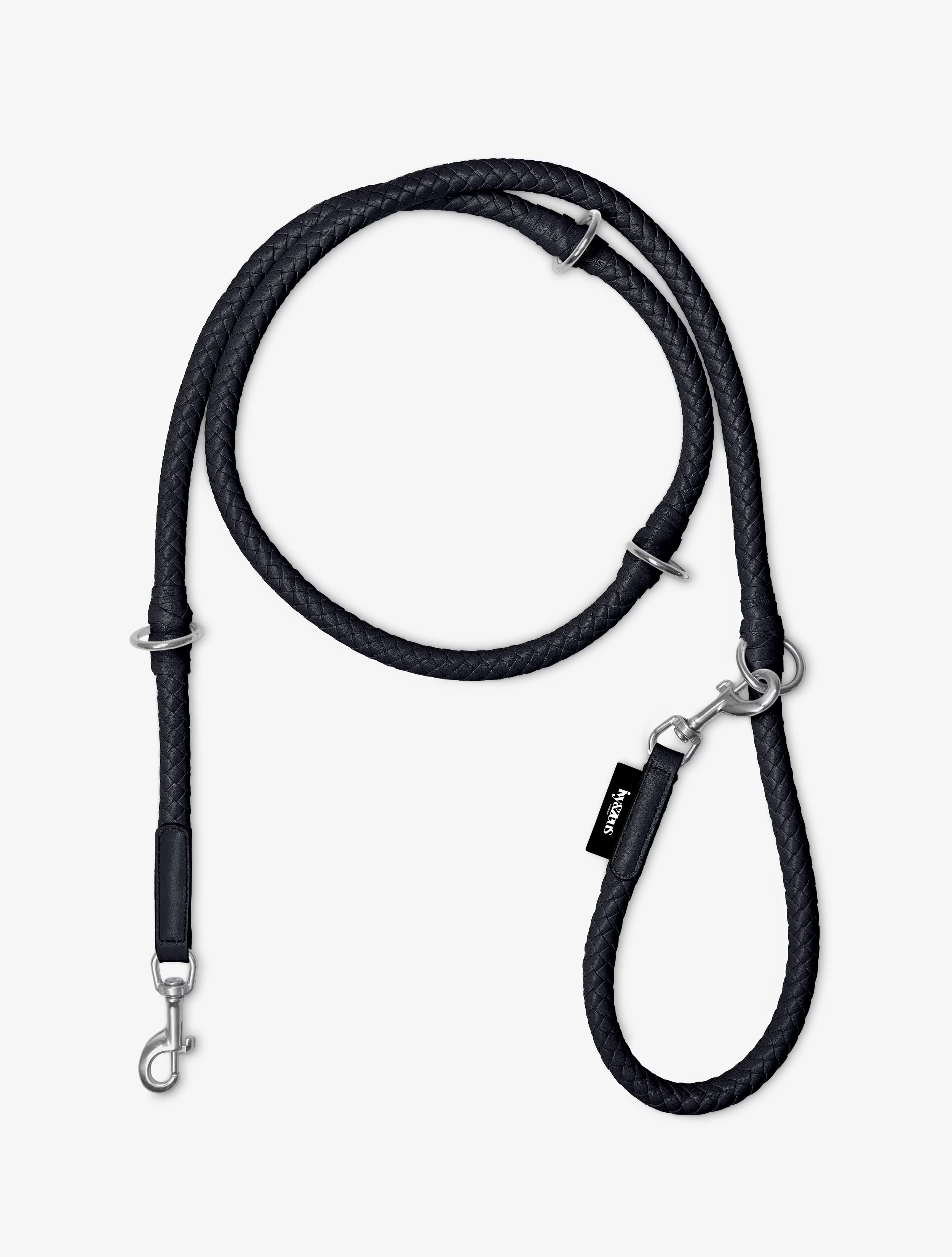 Panther - braided dog leash in black