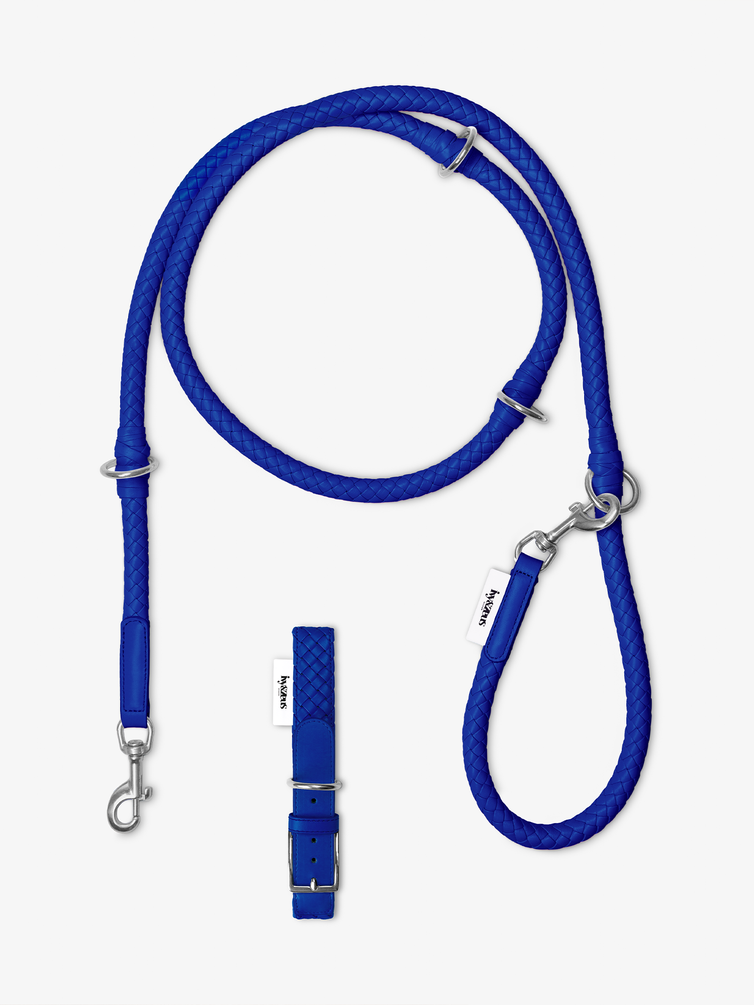 Poseidon Set – dog leash & collar in Signature Blue