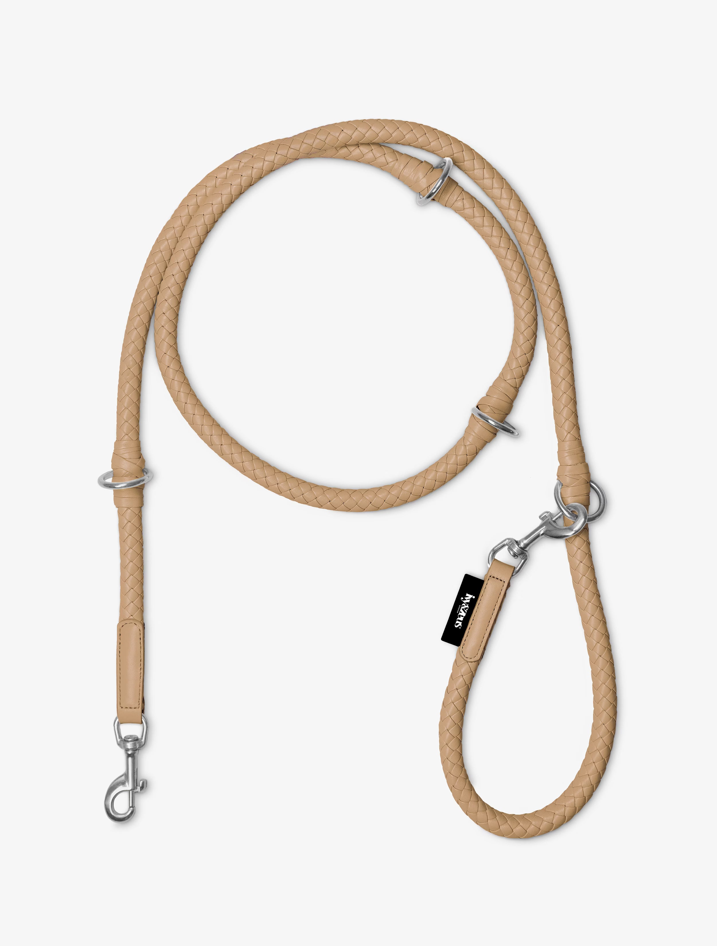 Safari - geflochtene Hundeleine in Beige
