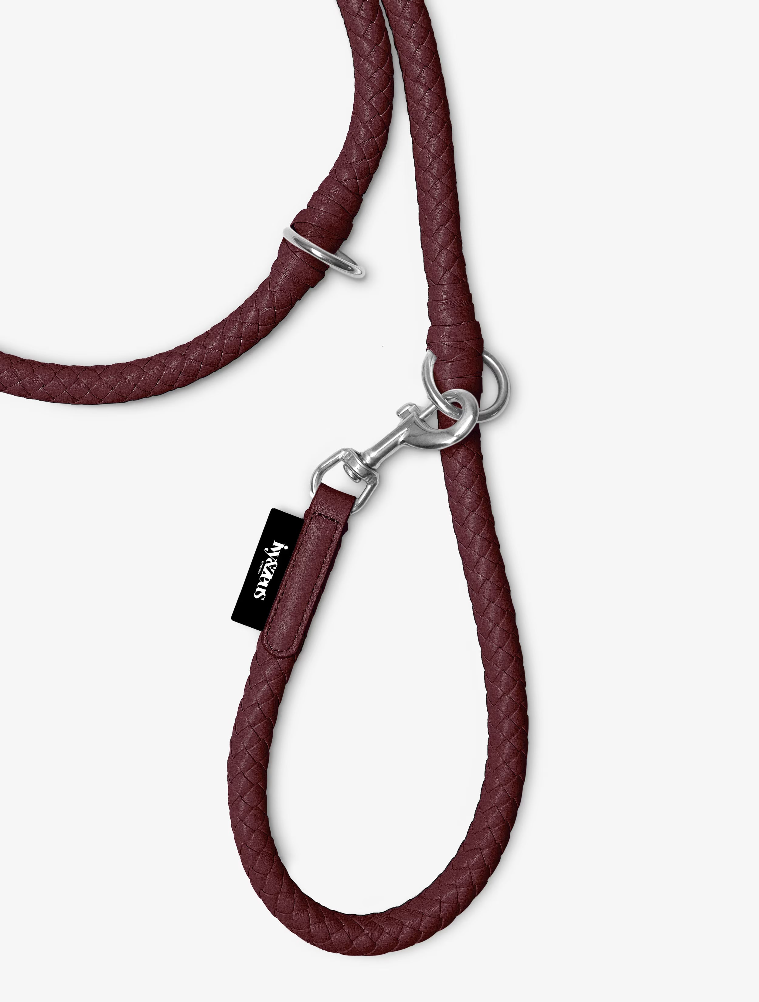 Rusty - geflochtene Hundeleine in Bordeaux