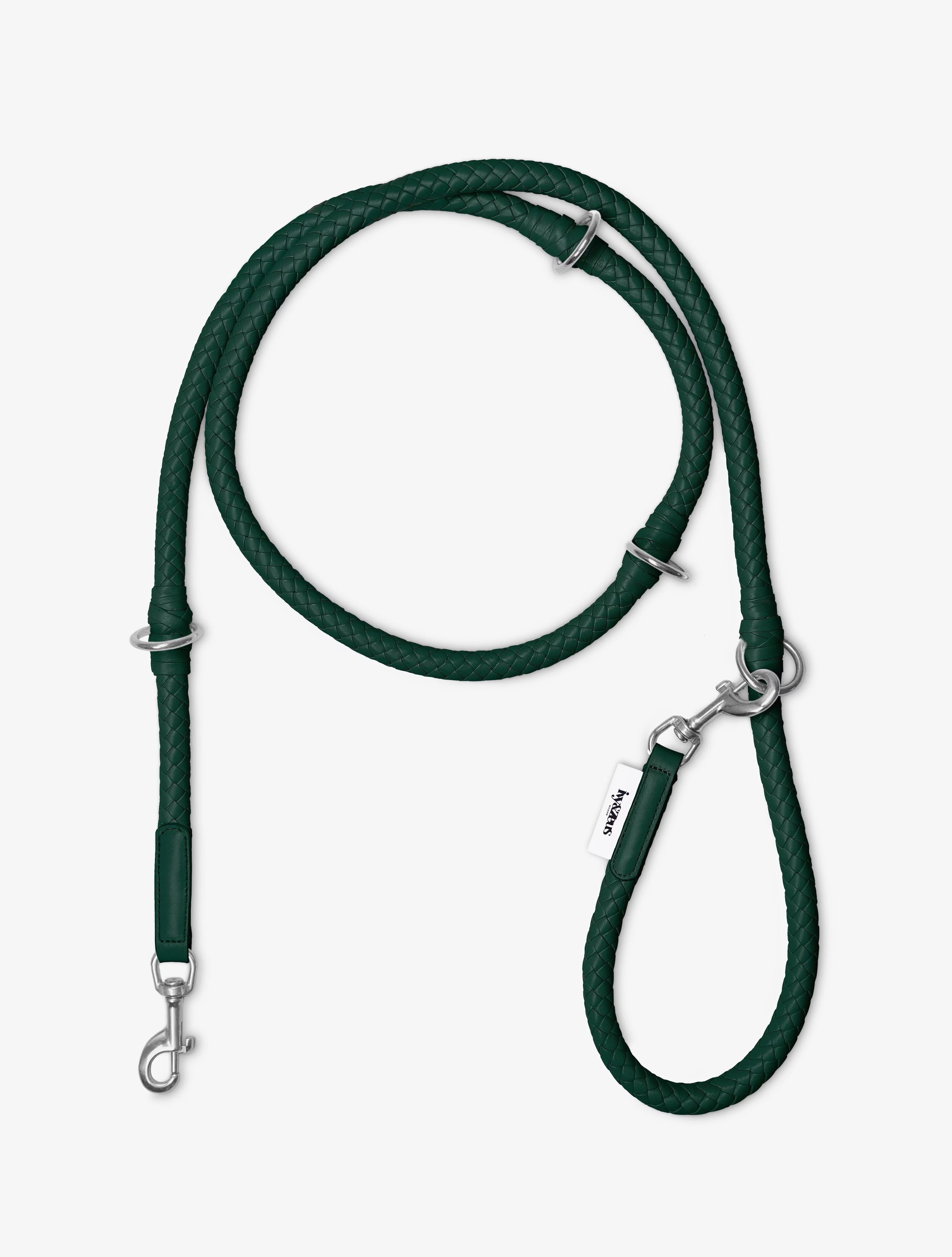Forest - geflochtene Hundeleine in Waldgrün