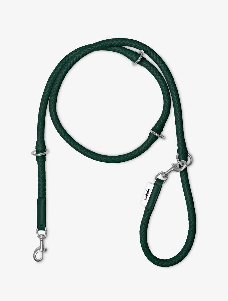 Forest - geflochtene Hundeleine in Waldgrün